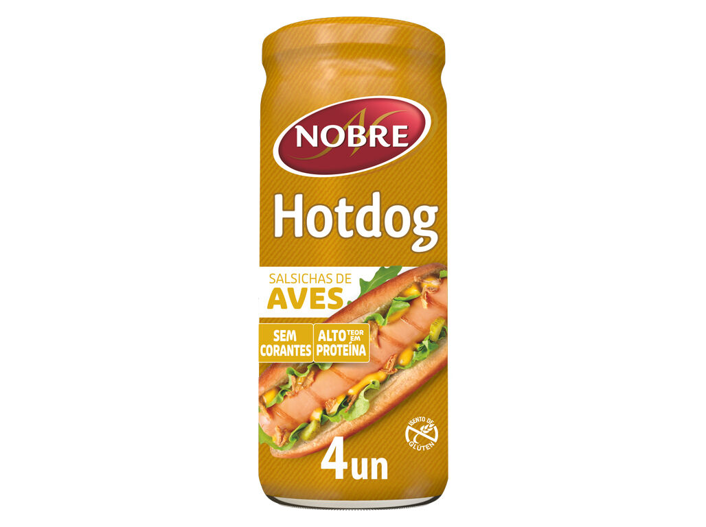 NOBRE Salsichas Hot Dog Frasco 4 un, SALSICHAS