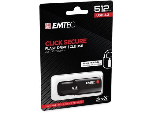 MEMÓRIA USB EMTEC E173454 3.2 CLICK SECURE 512GB image number 1