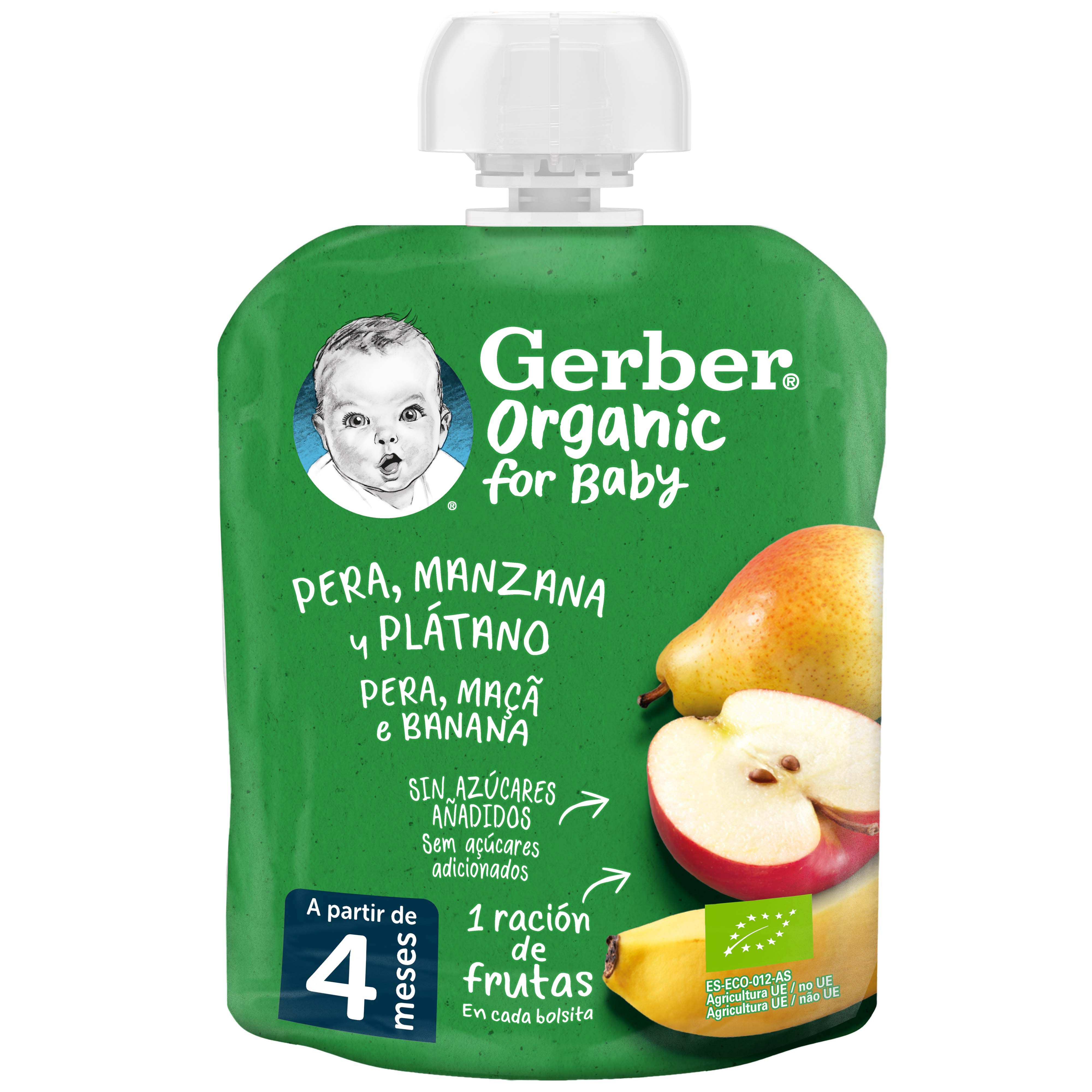 Fruta para Bebé Maçã e Pera sem Glúten Pack 4