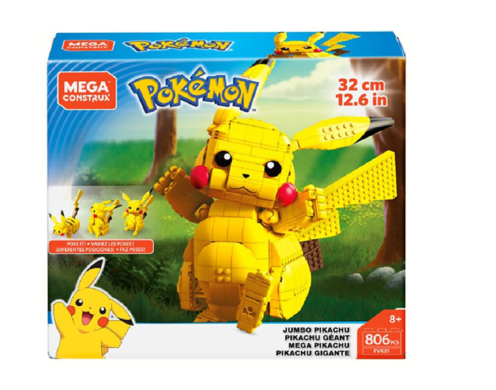Conjunto de Construção MEGA Pokemon Pikachu, brinquedos de