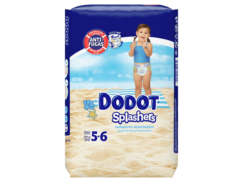Dodot - Fraldas de Banho Descartáveis Splashers T5 (12-15kg), Dodot