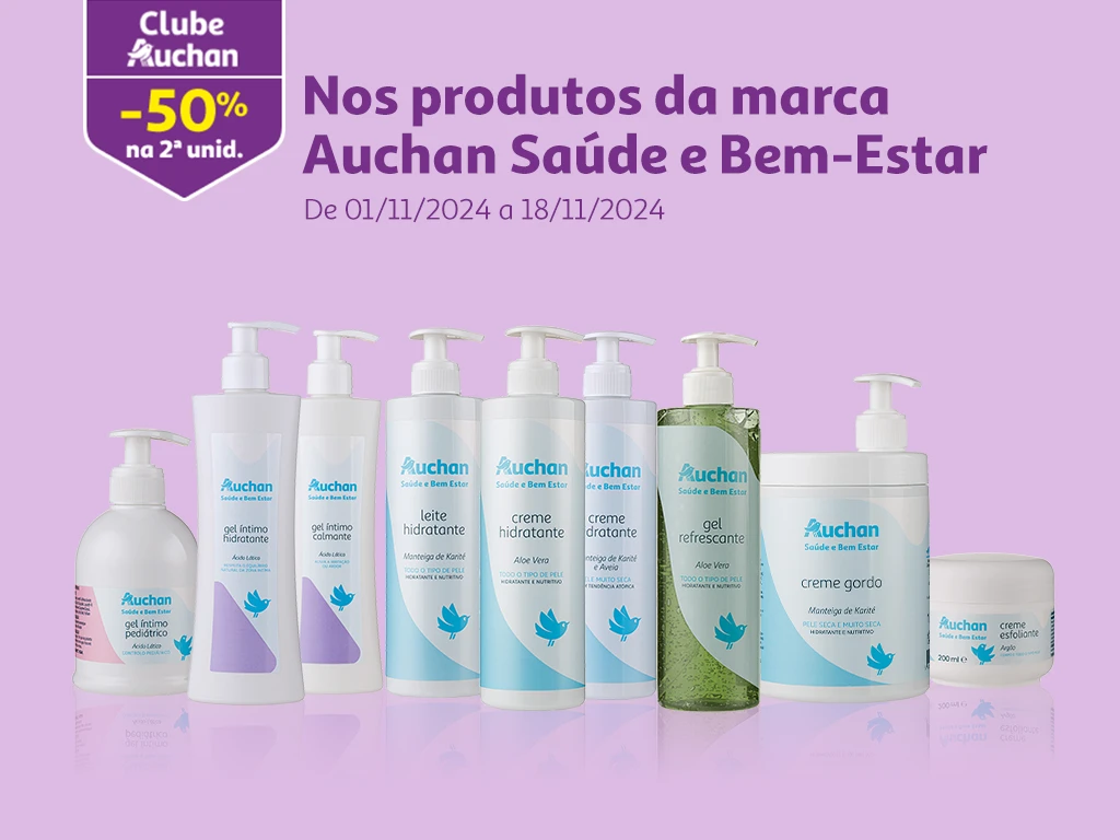 -50% na 2ª unidade em produtos da Marca Saúde e Bem Estar | Auchan