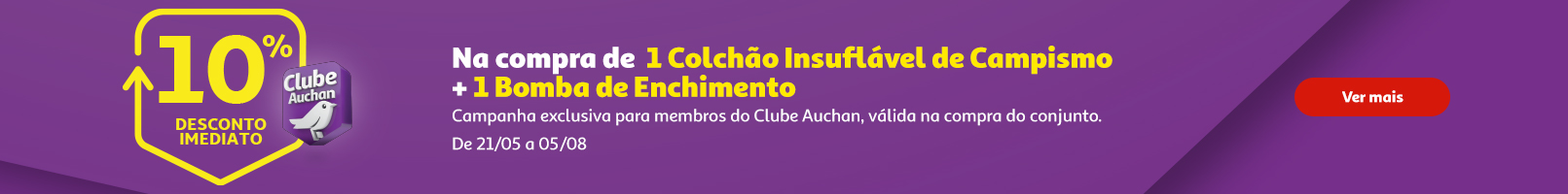 Campanha Clube Auchan Colchão Campismo + Bomba || 21/05 a 05/08 | Auchan