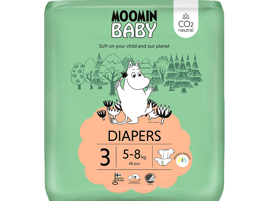 Fraldas Moomin Baby T3 5-8kg 48un