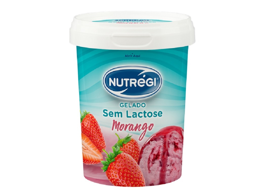 Gelado S/lactose Nutrégi Morango 500 Ml