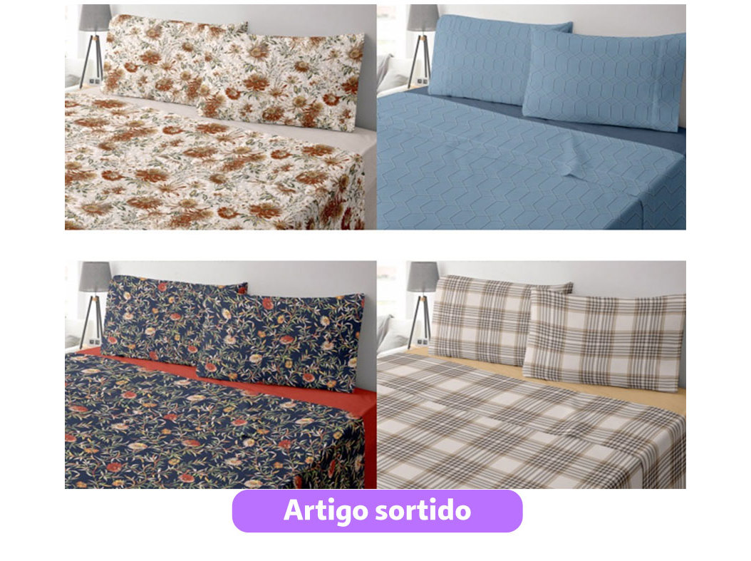 Jogo Cama Polar Homespecial Estampado 220x270cm Cores Sortidas