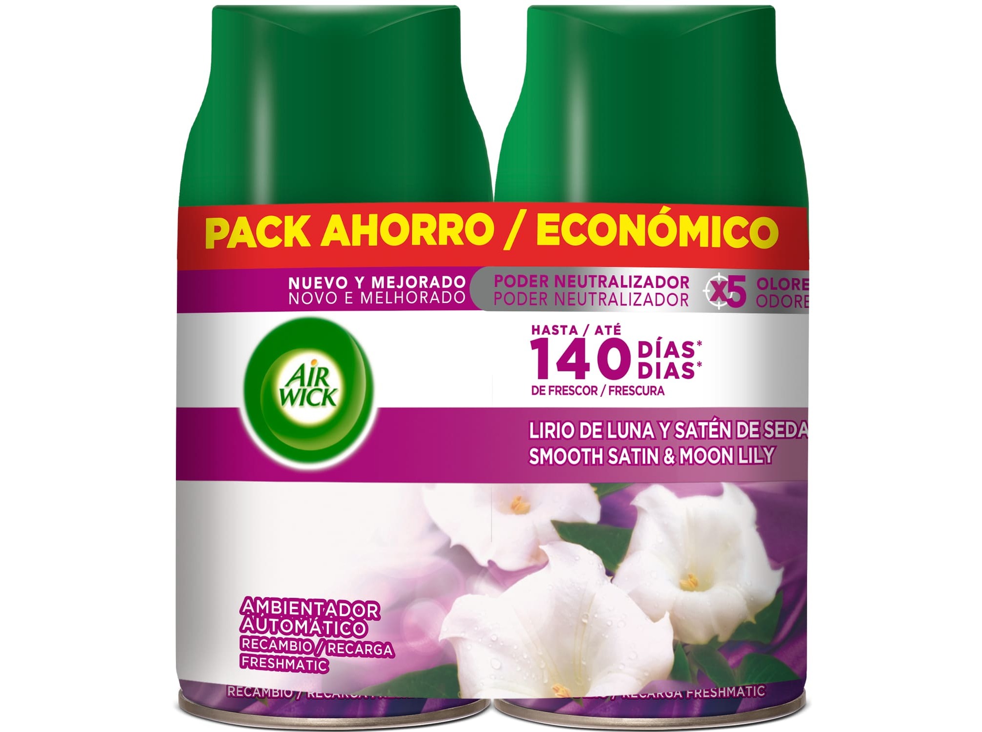 Recarga para Ambientador  FreshMatic Duplo Lírio da Lua e Setim Sedoso 2 x 250 ml