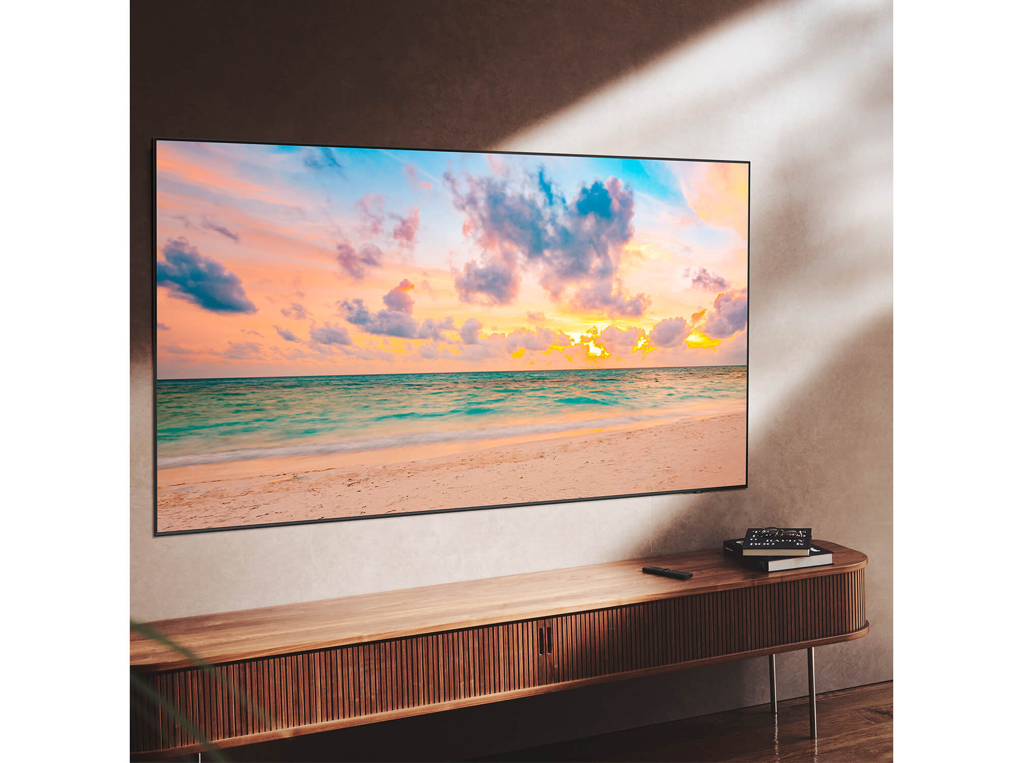 Samsung neo qled. Телевизор 75 дюймов. Самсунг QLED С рамкой картины. Qn95a Neo QLED Smart Box.