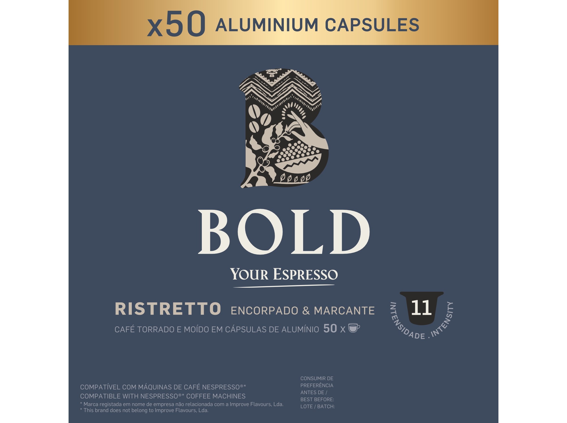 Cápsulas Café Bold Ristretto 50 Un