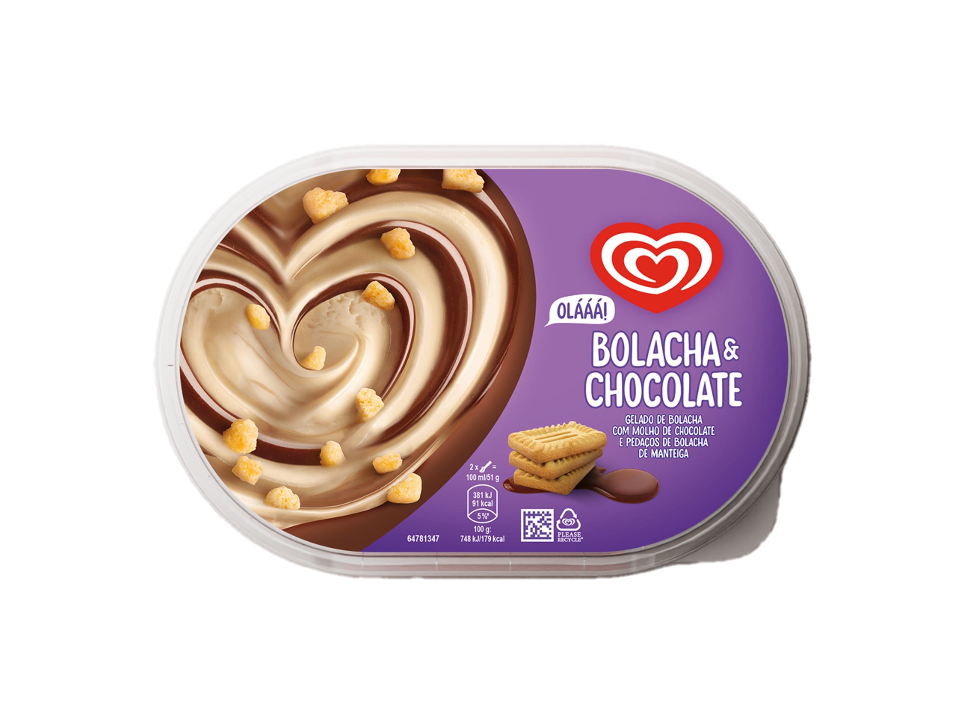 Gelado Olá Bolacha & Chocolate 900ml