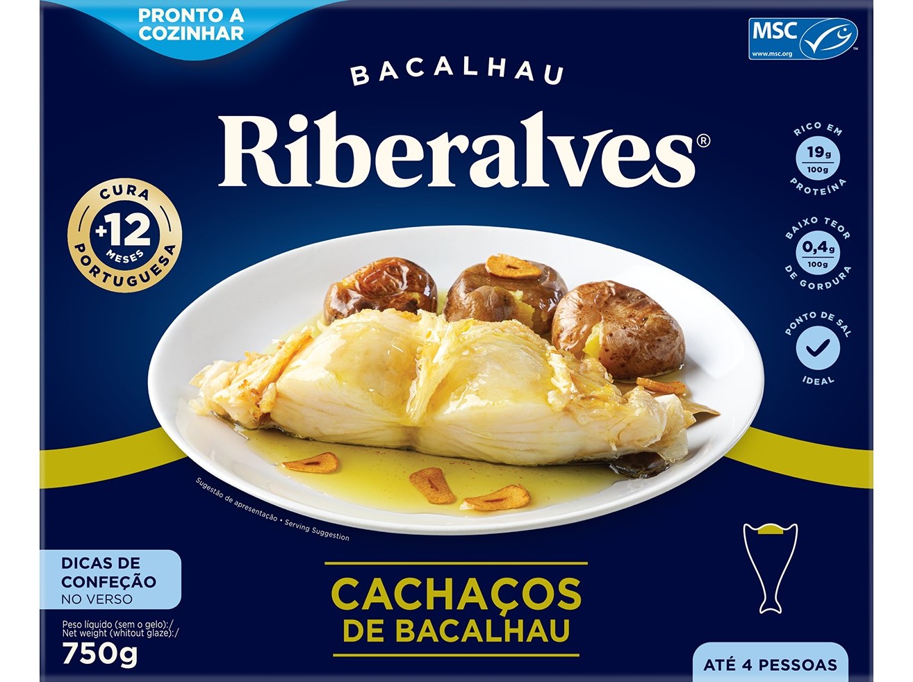 Cachaços Bacalhau Riberalves 12m Cura 750g