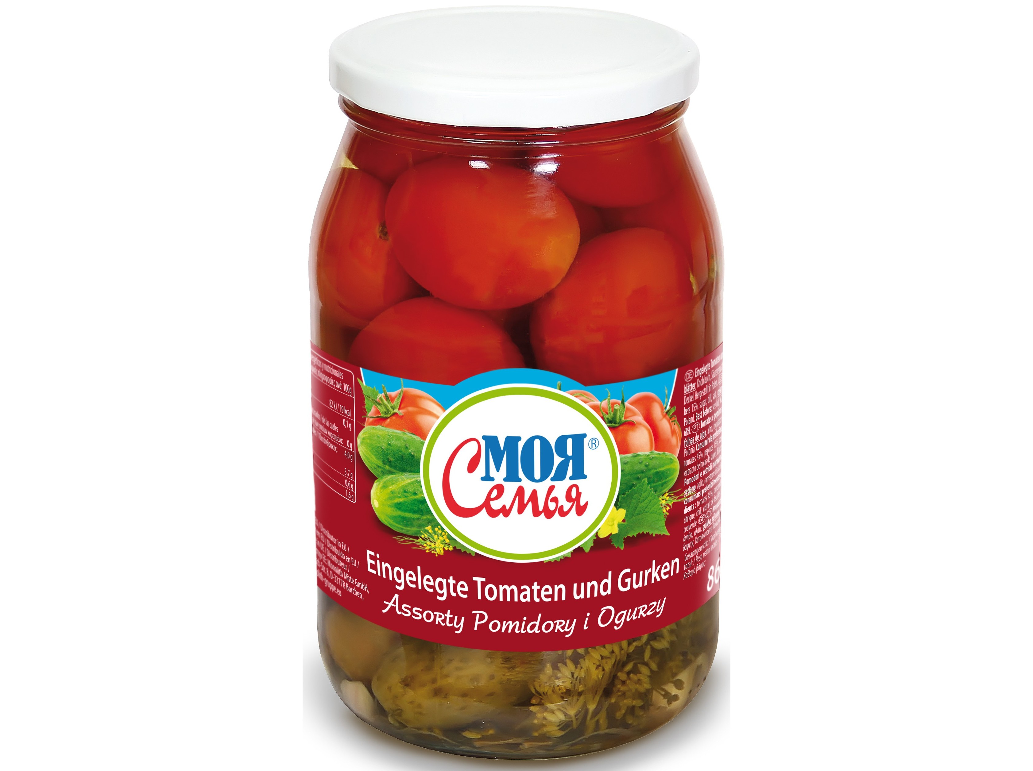 Tomates E Pepinas Moya Semya Em Conserva 860g