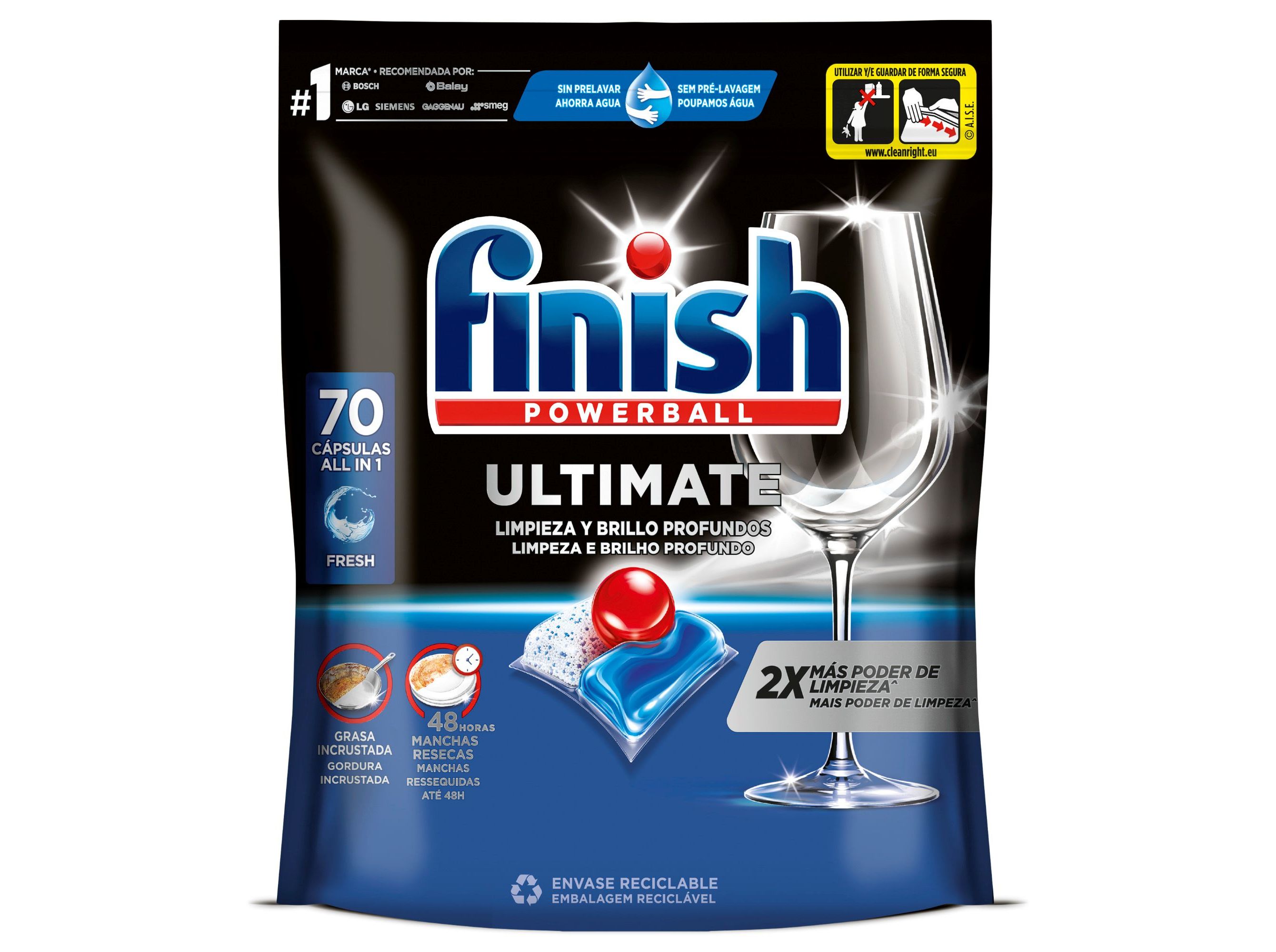 Detergente Loiça Máquina Finish Ultimate Regular 70pastilhas