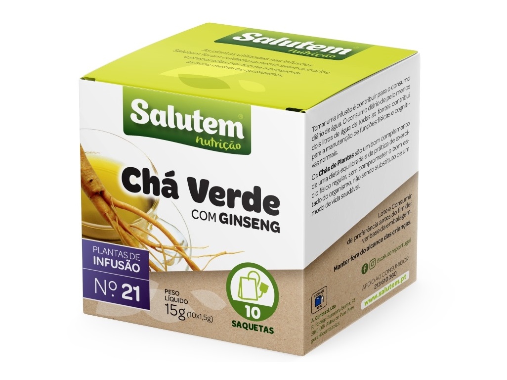 Ch Salutem Infus o N 21 Verde Com Ginseng 10 Saquetas Auchan