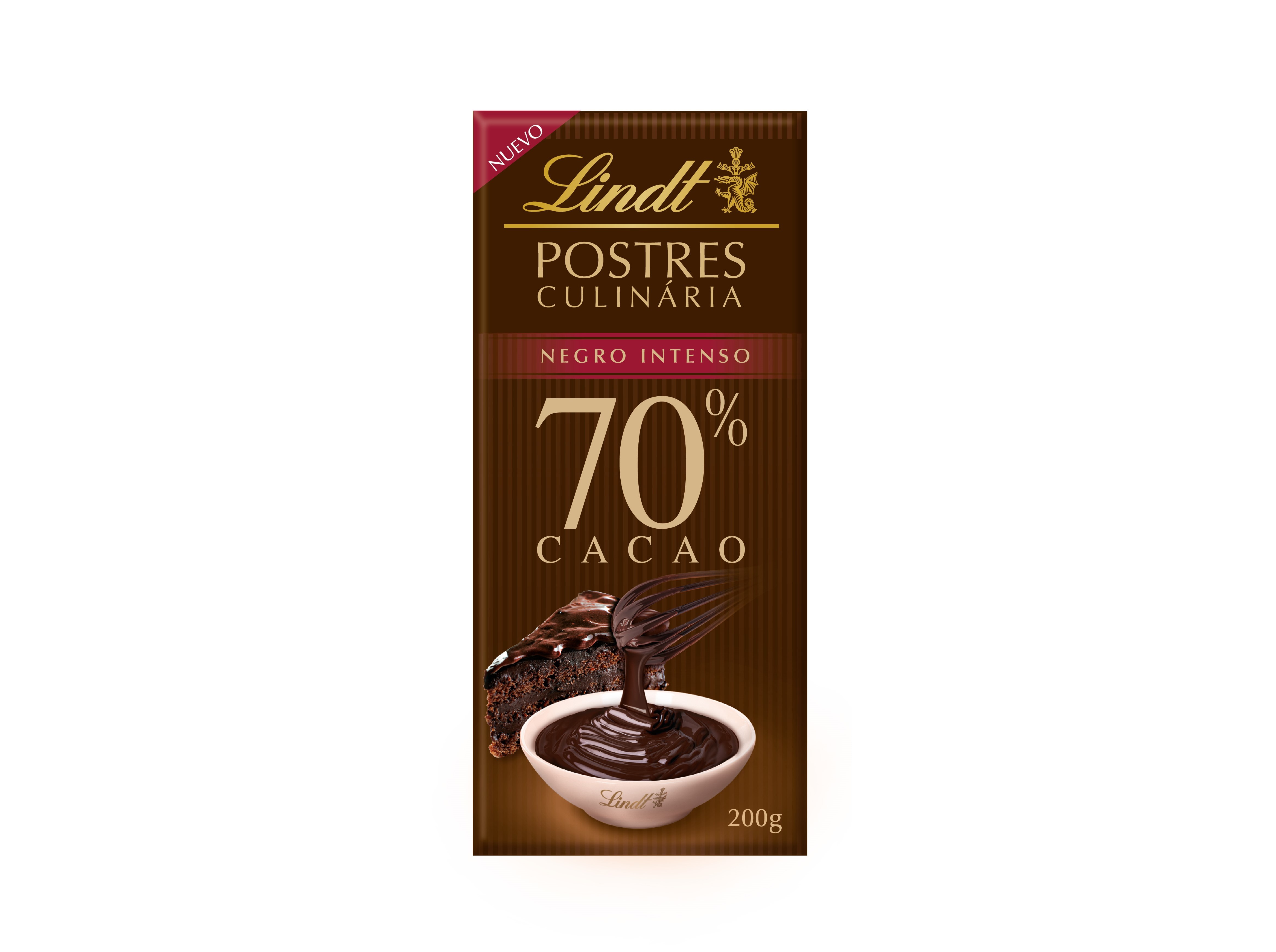 Chocolate Lindt De Culinária 70% Cacau 200g