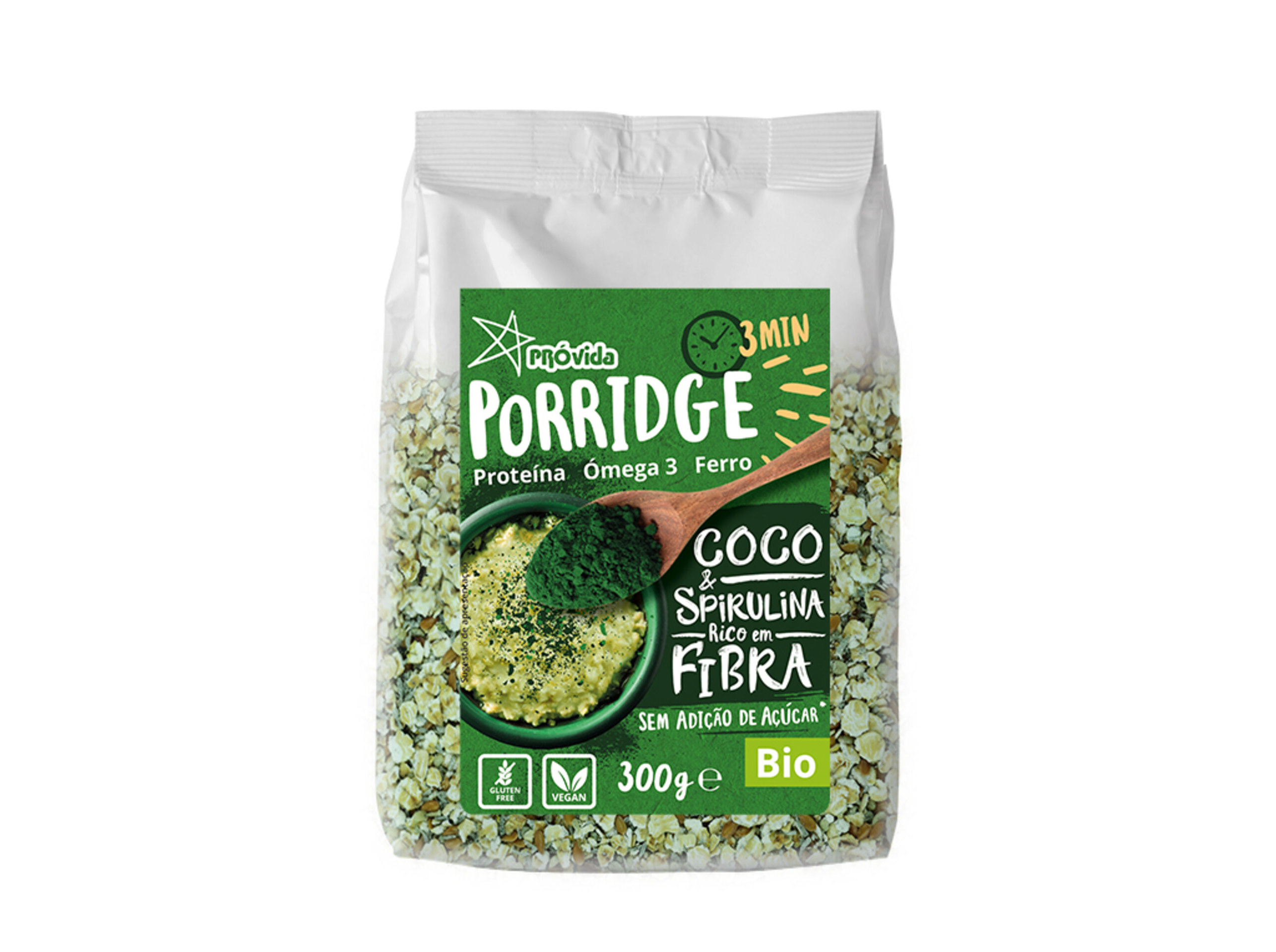 Papas De Aveia Bio Provida Coco &spirulina S/glúten 300g