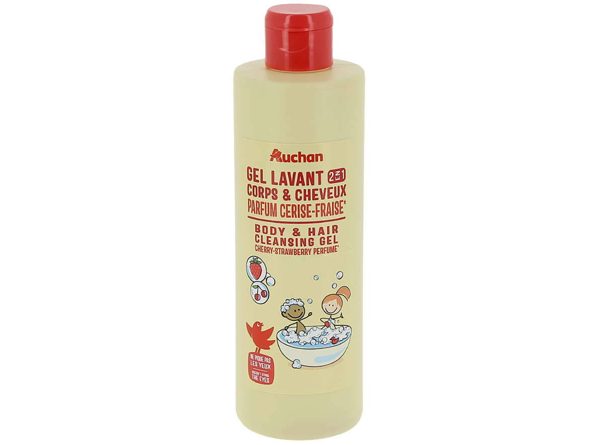 Gel De Banho Auchan Kids 2em1 Corpo E Cabelo Cereja E Morango 250ml