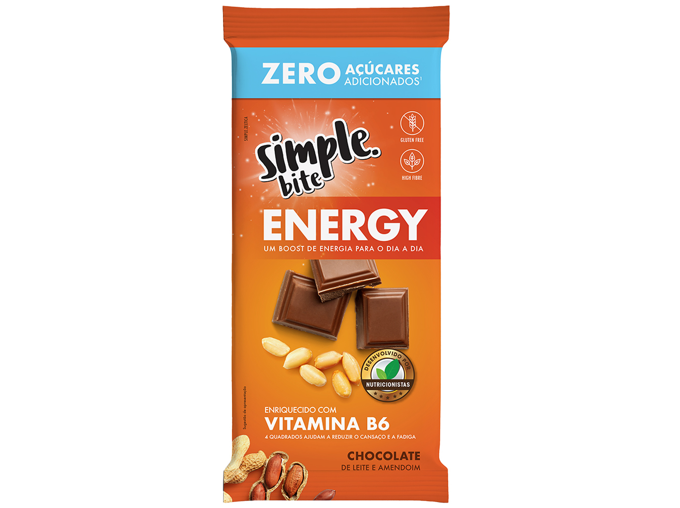 Chocolate De Leite Simple Energy Amendoim 100 G