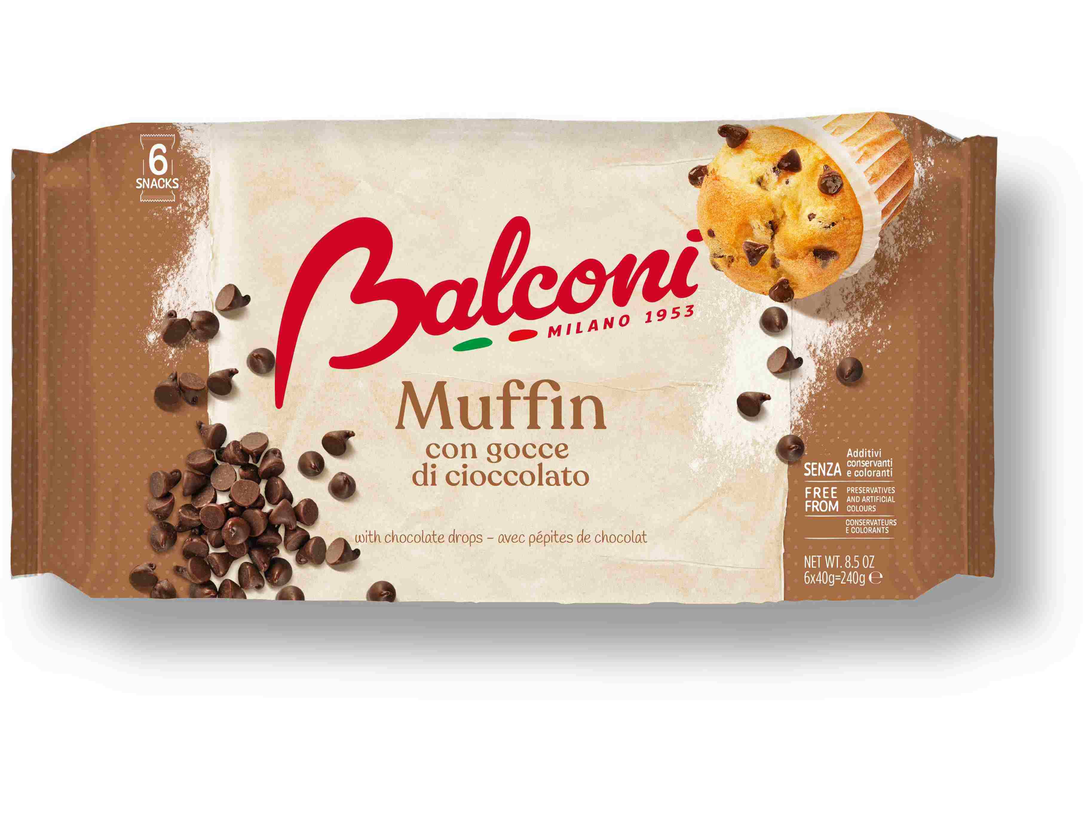 Muffin Balconi Pepitas Chocolate 240 G