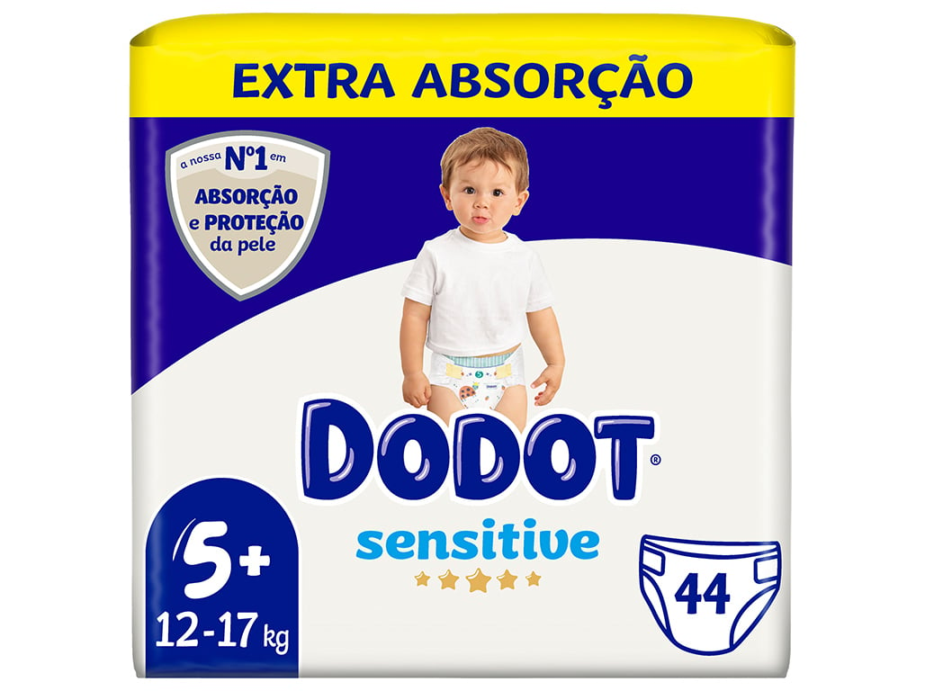 Fraldas Dodot Sensitive Extra T5 12-17 Kg 44 Unidades