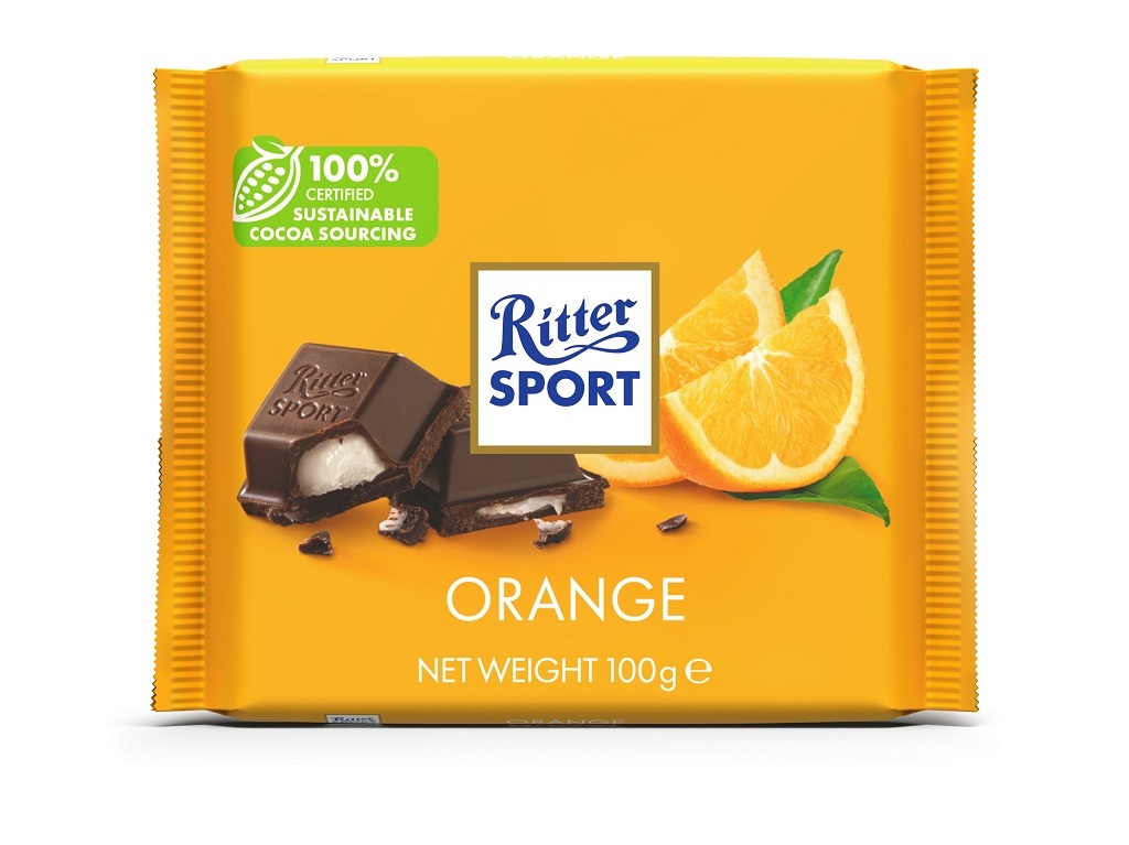 Chocolate Ritter Sport Negro Recheio Laranja 100g