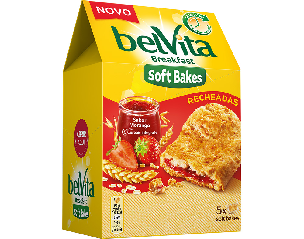 Bolacha Belvita Soft Bakes Recheadas Morango 250g