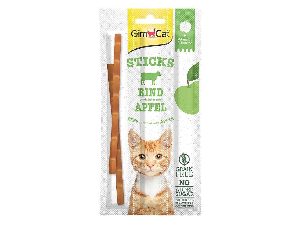 Snack Para Gato Gimcat Sticks Vaca&maçã 3un