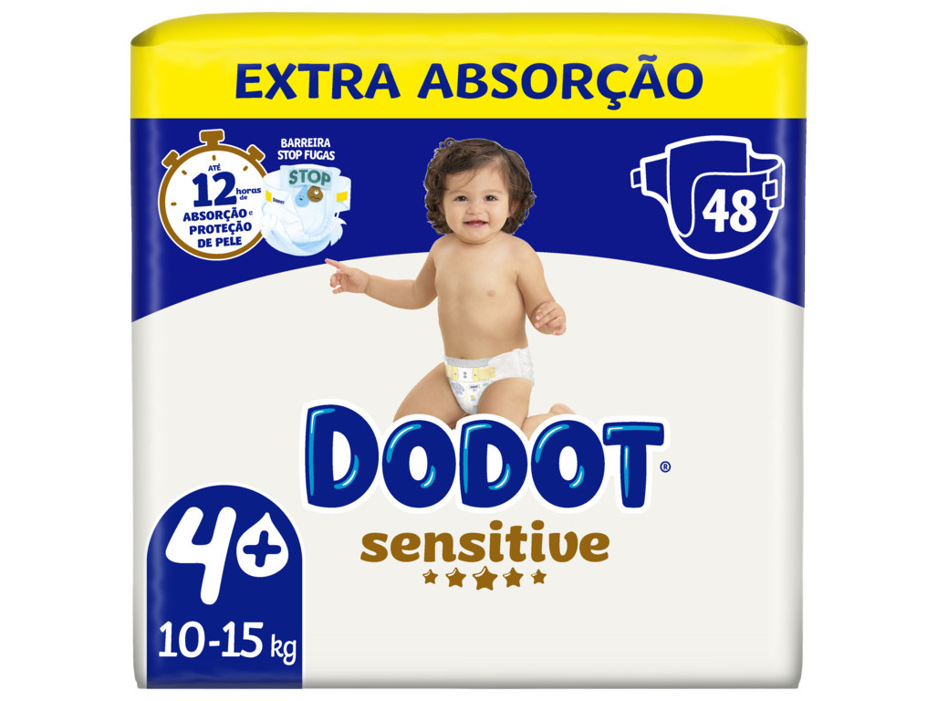 Fraldas Dodot Sensitive Extra T4 10-15 Kg 48 Unidades