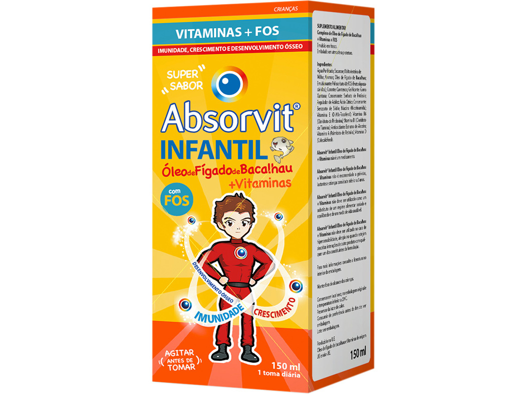 Absorvit Infantil Óleo Figado Bacalhau + Vitaminas 150ml