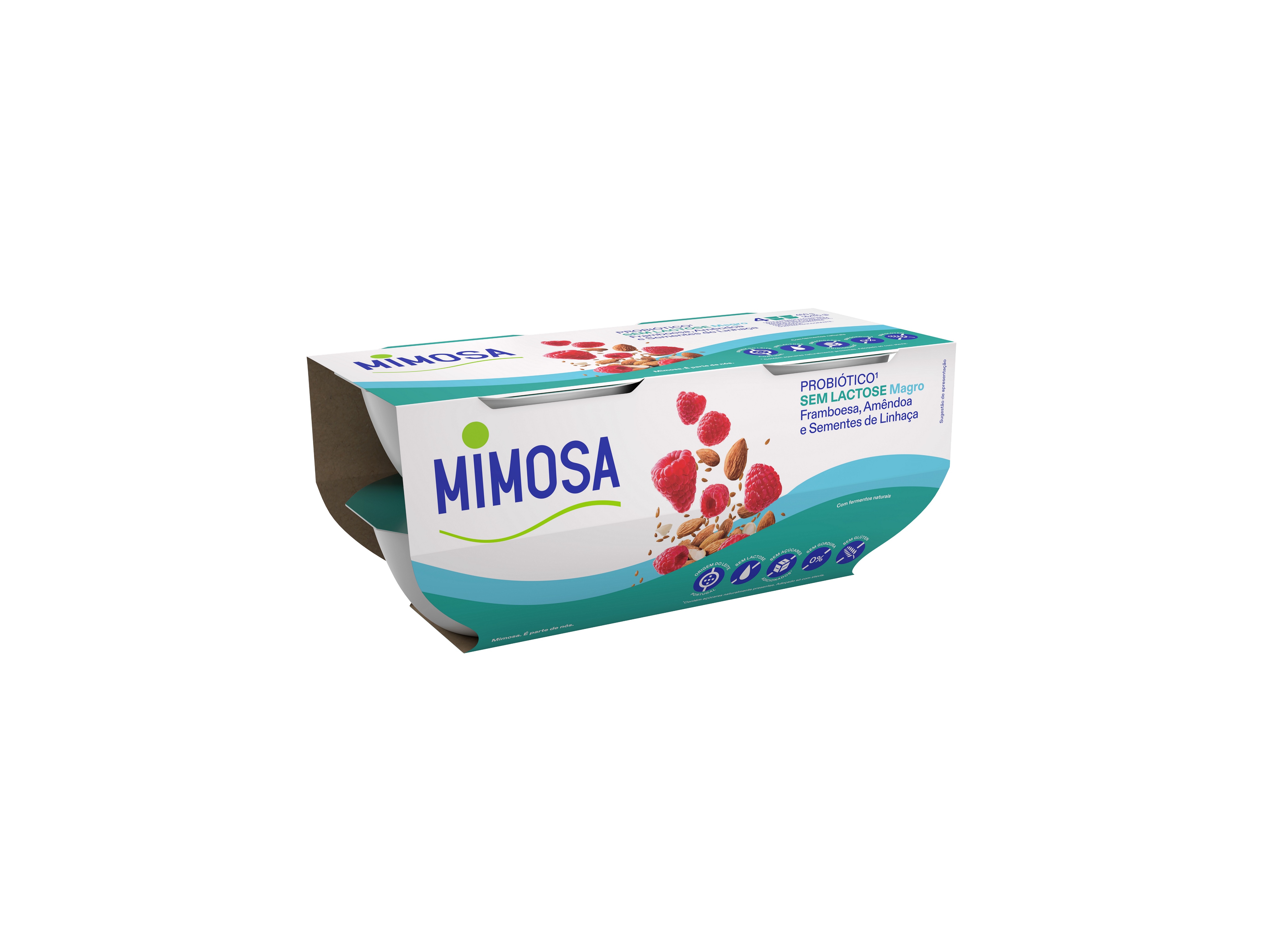 Iogurte S/lactose Mimosa Probiotico Framb/amendoa/sementes 4x115g