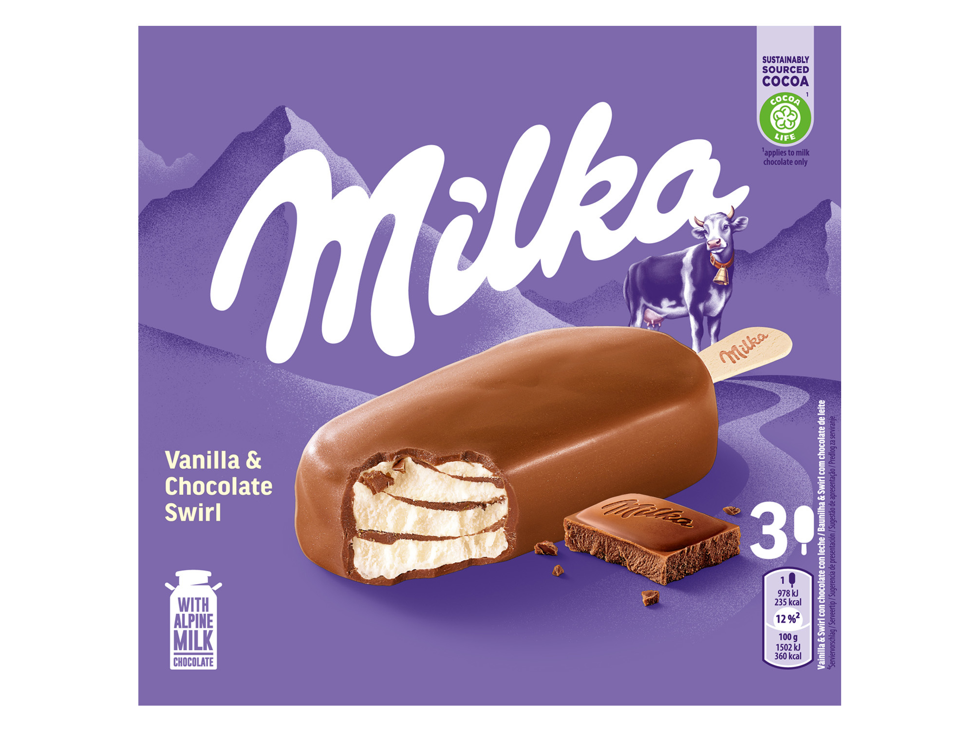 Gelado Milka Bombom 3x90 Ml