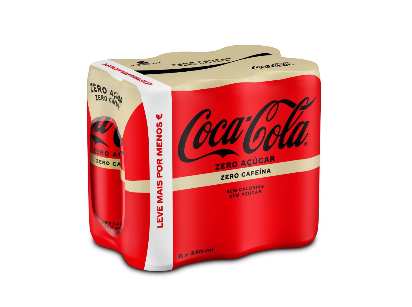 Refrigerante Com Gás Coca-cola Zero Cafeína E Zero Açúcar 6x0.33l