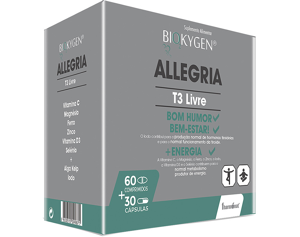 Suplemento Biokygen Allegria T3 Livre 60comp+30cap