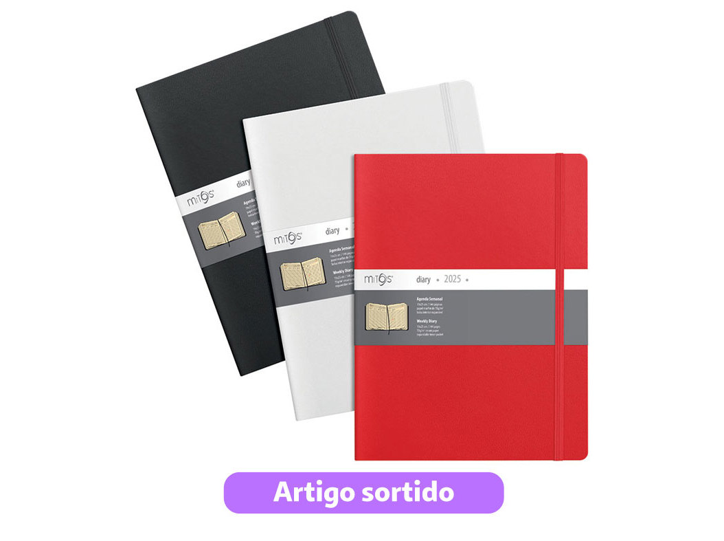 Agenda Semanal 2024 Mitos 19x25cm Cores Sortidas