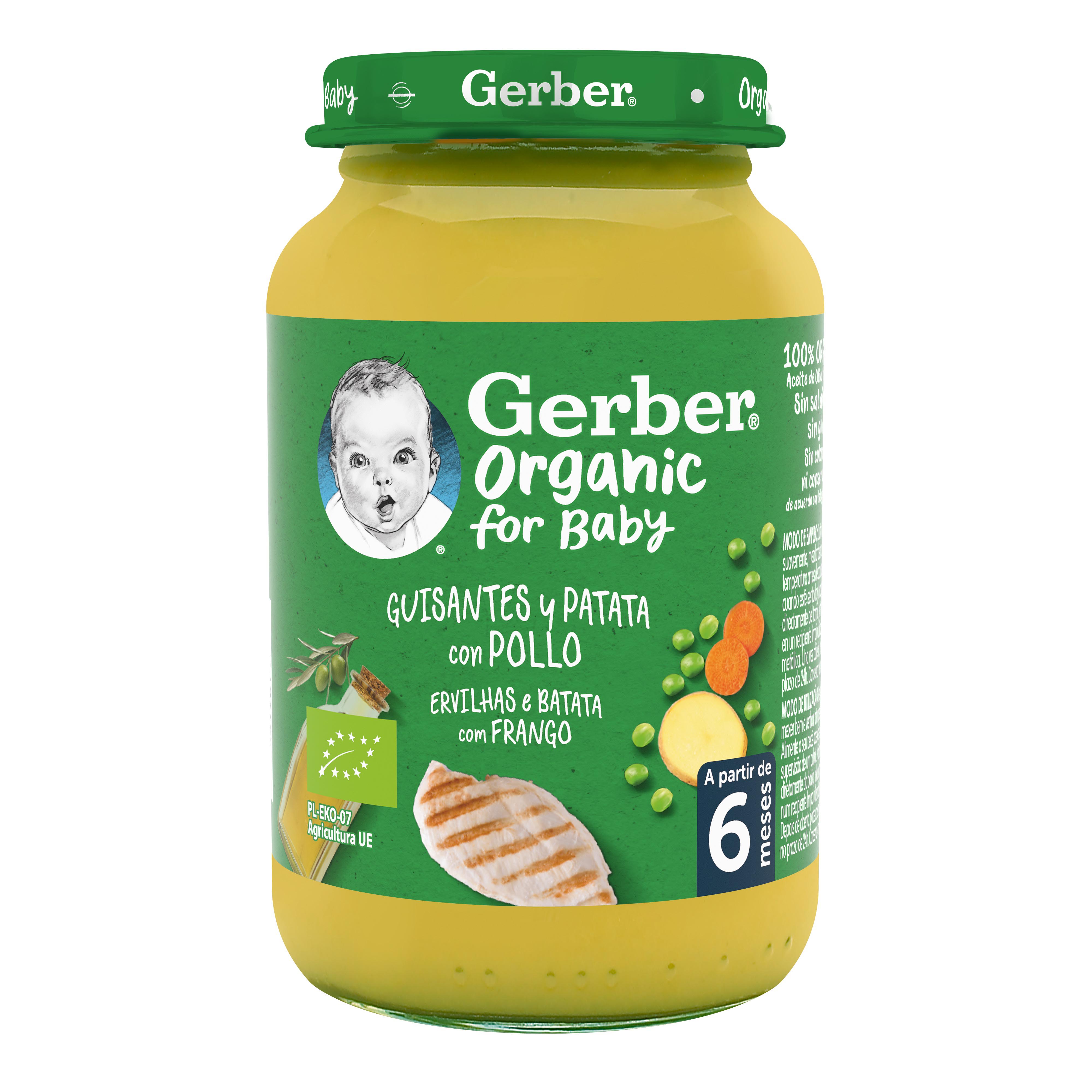 Refeições Gerber Bio Ervilhas E Frango 190gr