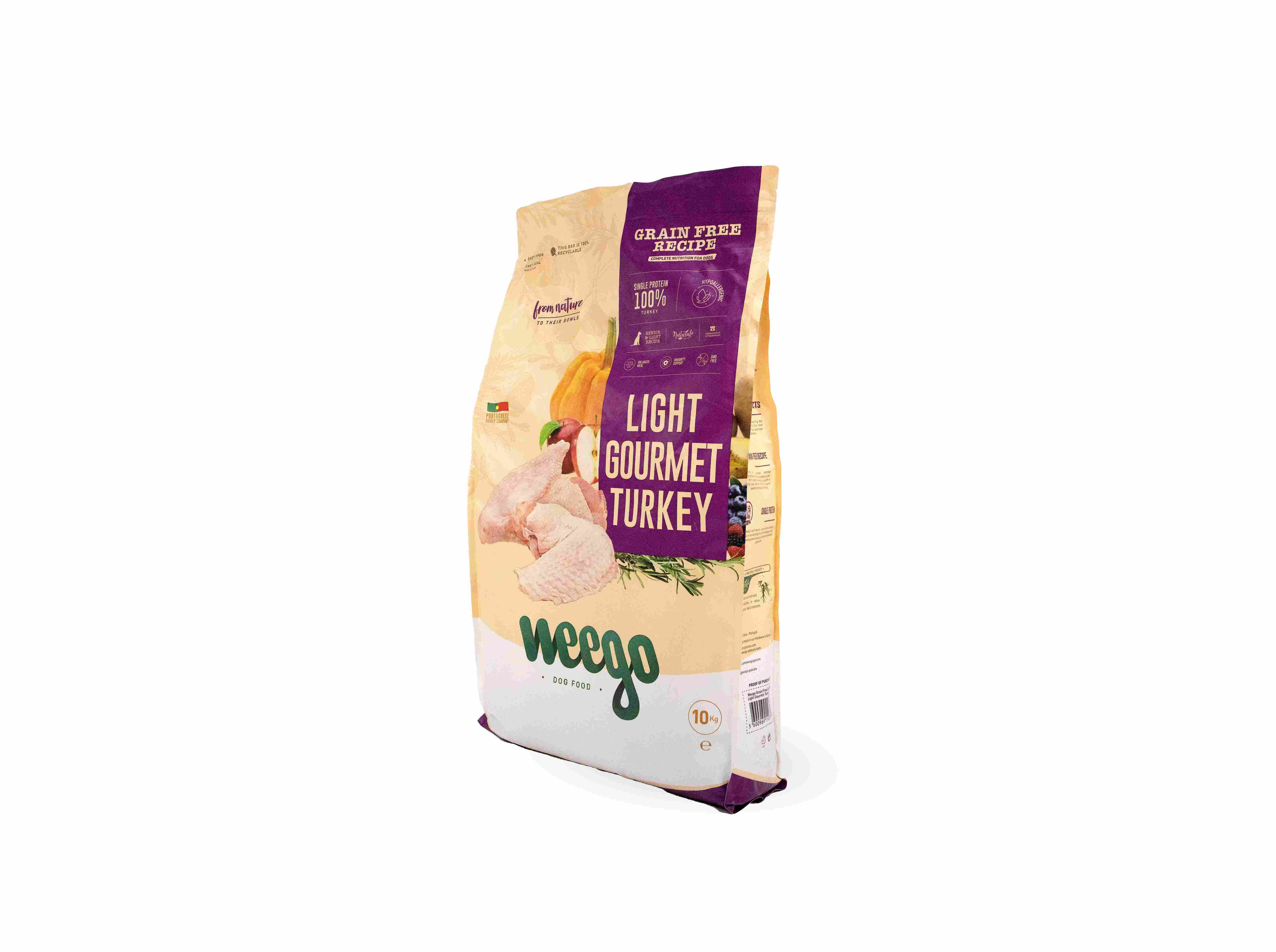 Ração Cão Sénior Weego Grain Free Peru 10kg