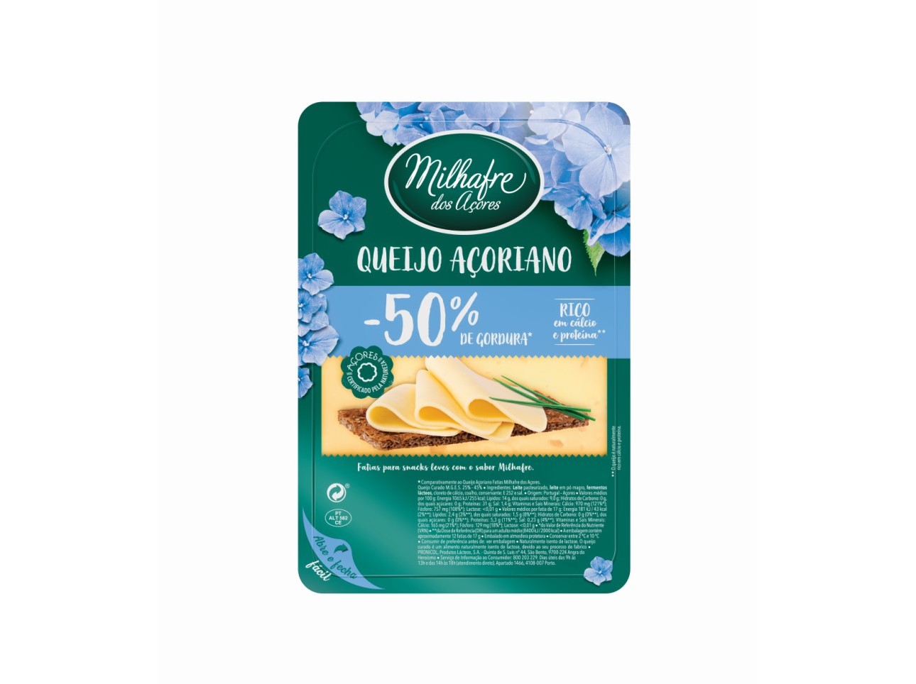 Queijo Milhafre Fatias Menos 50% Gordura 180g