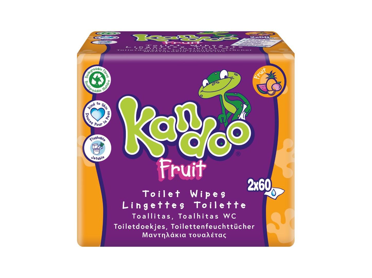 KANDOO TOALLITAS WC CON AROMA FRUTAS TROPICALES 2X50 UNIDADES