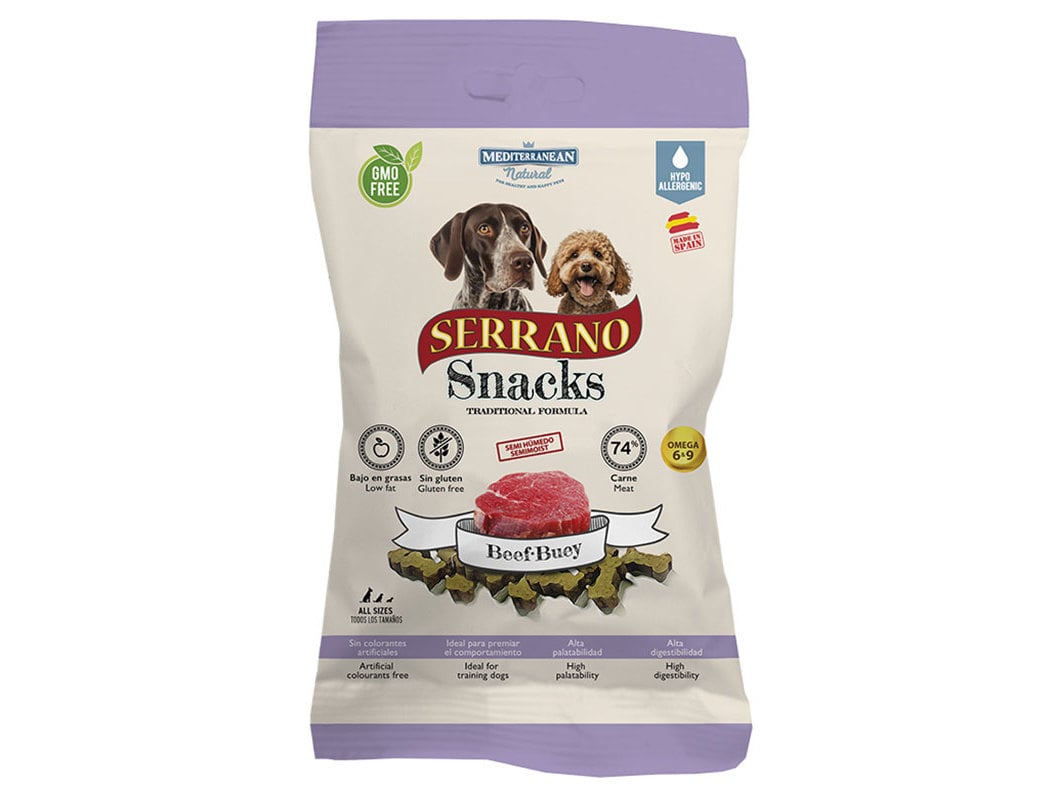 Snacks Para Cão Serrano Ham Bites Com Sabor Vaca 100g