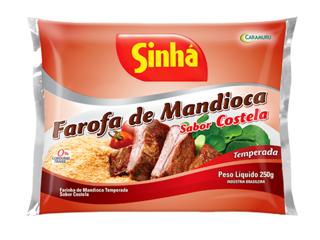 Farofa Sinhá Mandioca Com Sabor Costela 250g