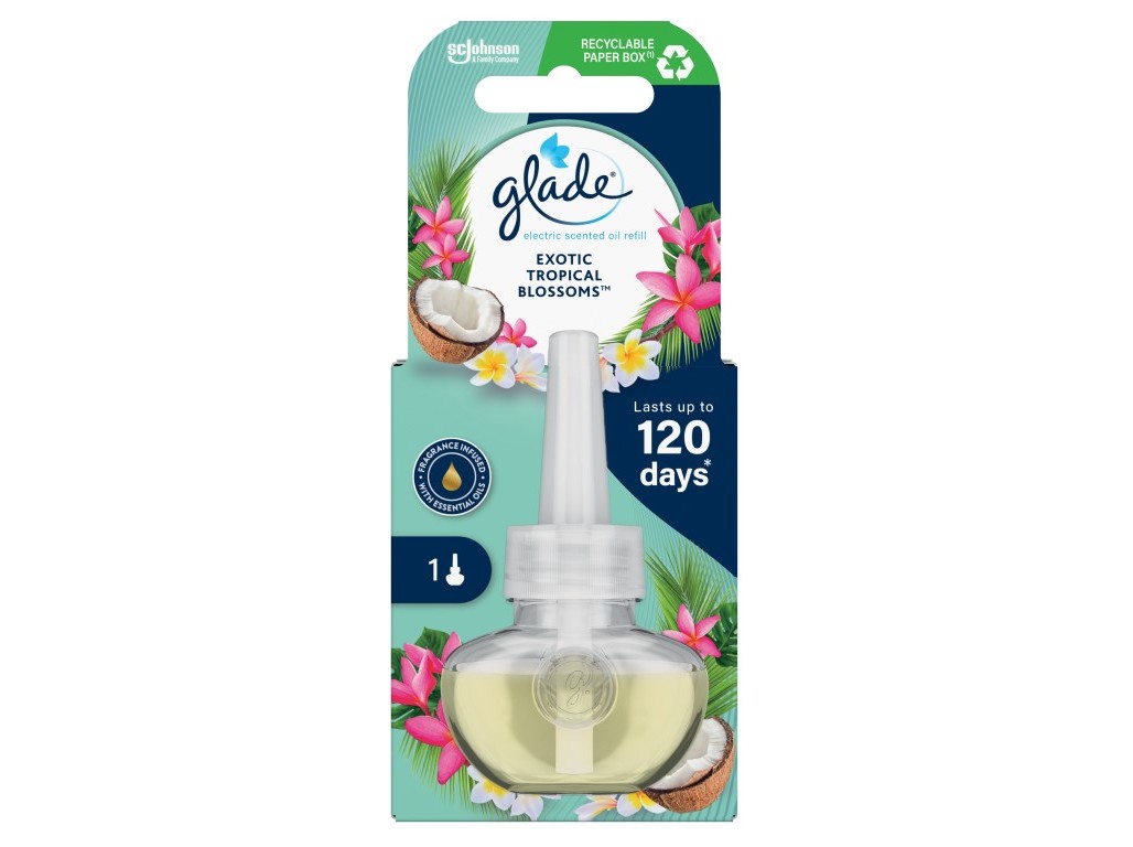 Ambientador Eléctrico Glade Recarga Tropical 20ml