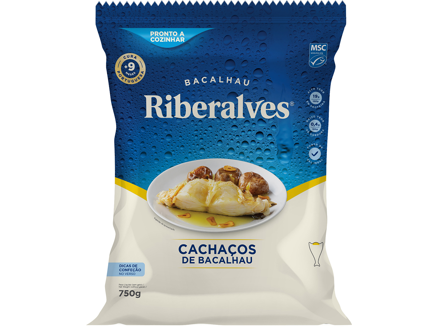 Cachaços Bacalhau Riberalves 9m Cura 750g