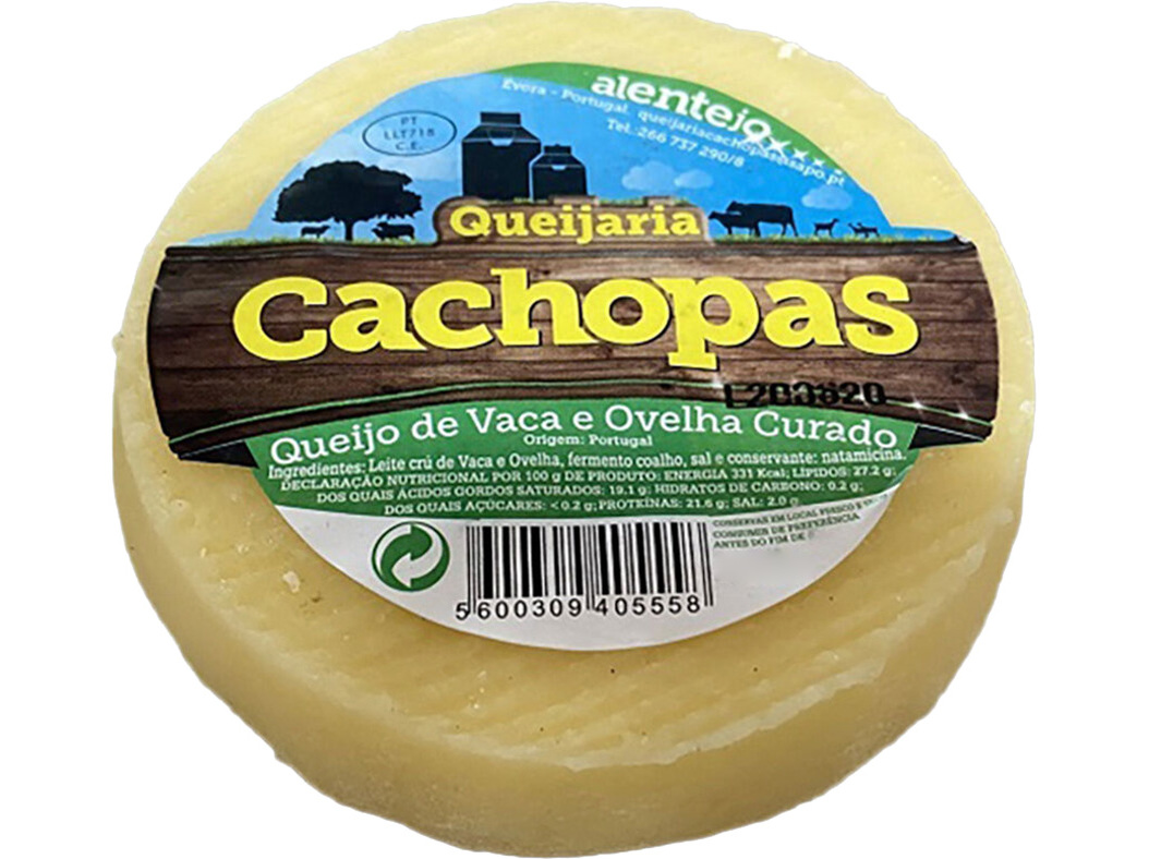 Queijo Cachopas Merendeira Vaca E Ovelha Curado F12 200g Produto Local