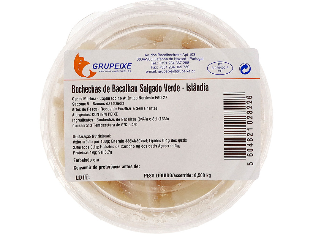 Bochechas Bacalhau Islândia 500g