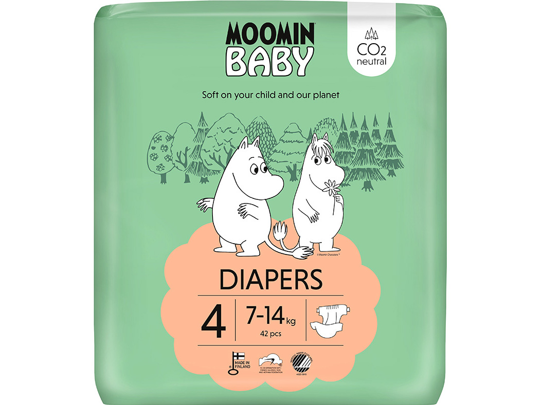 Fraldas Moomin Baby T4 7-14kg 42un