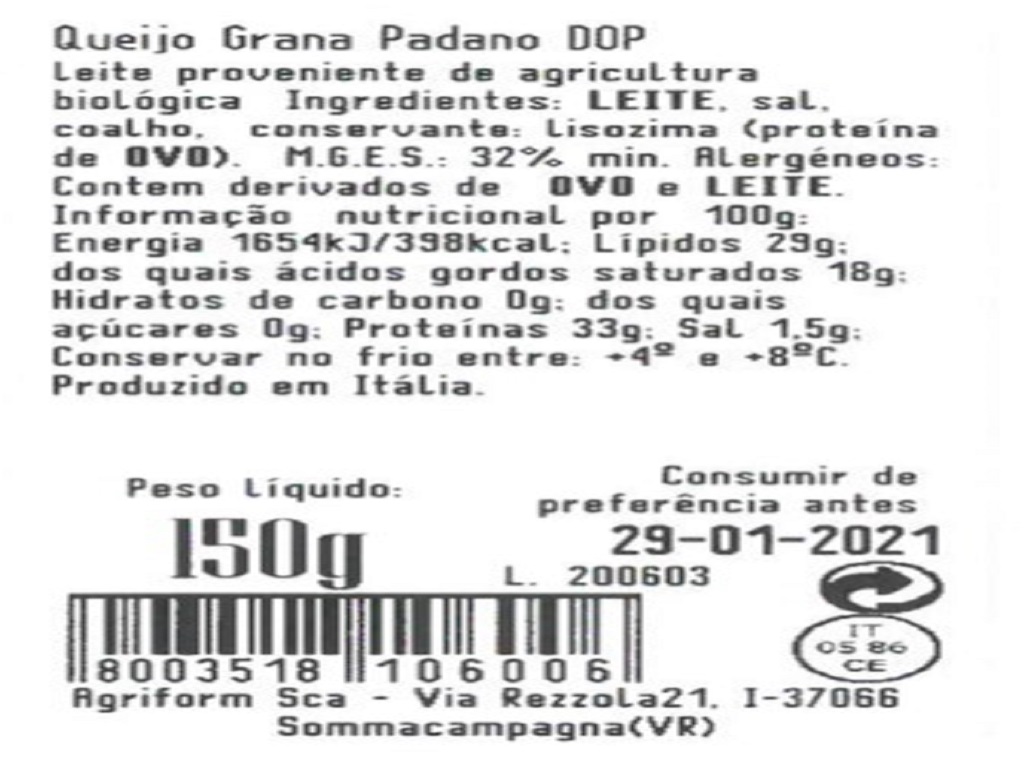 Queijo Grana Padano Orodeltiempo 20 Meses De Cura 150g