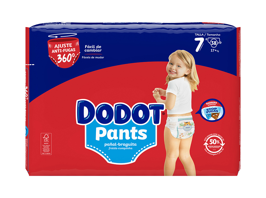 Fraldas Cueca Pants Dodot T7 17kg 38 Un