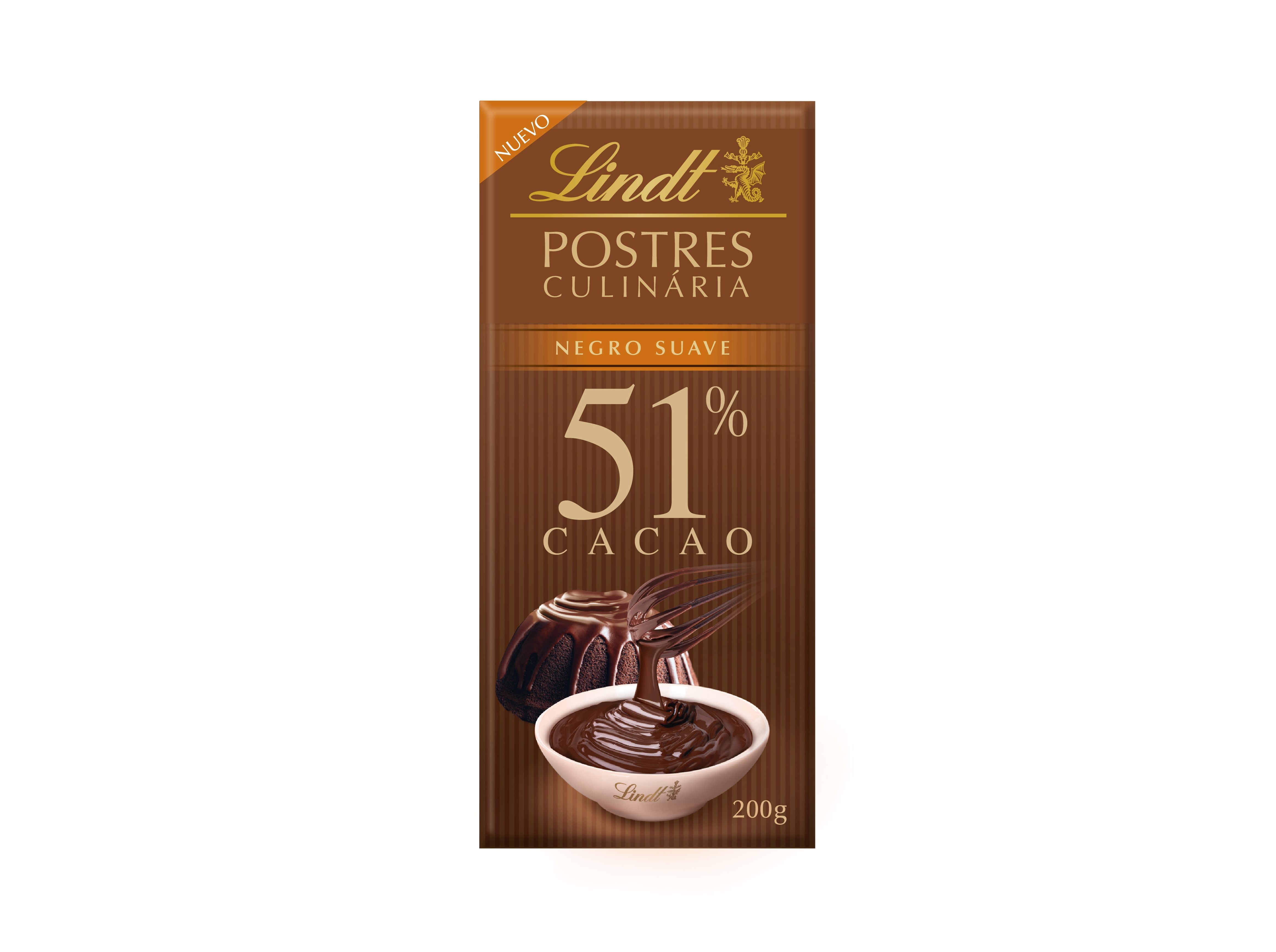 Chocolate Lindt De Culinária 51% Cacau 200g