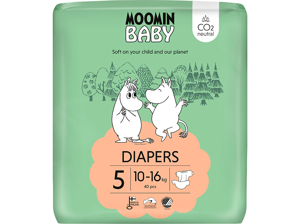 Fraldas Moomin Baby T5 10-16kg 40un