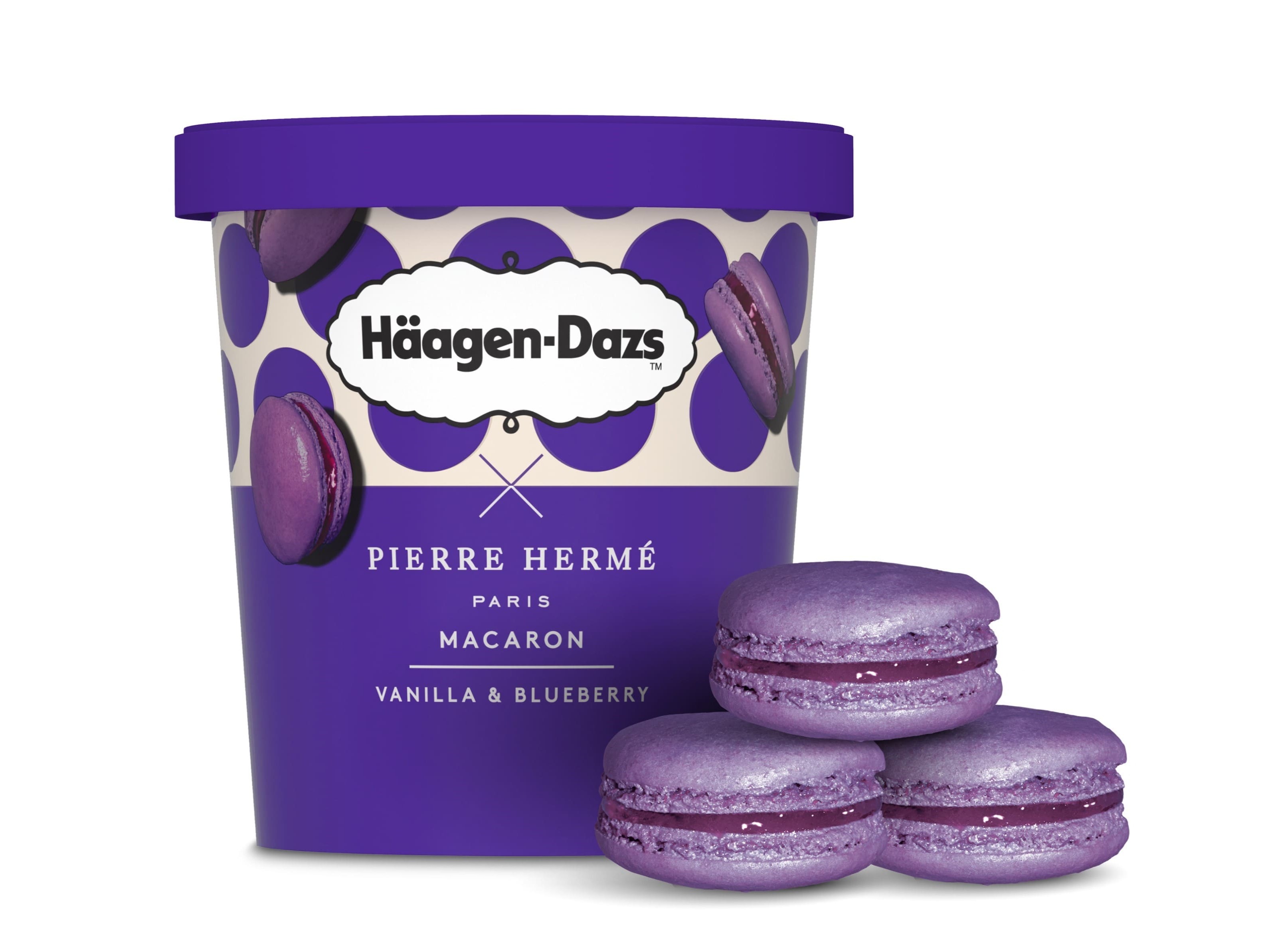 Gelado Häagen-dazs Macaron Vanilla Blueberry 420ml